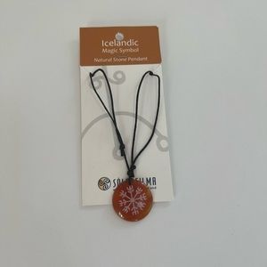 Iclandic Magic Symbol Natural Stone Pendant. 
The Helm of Awe